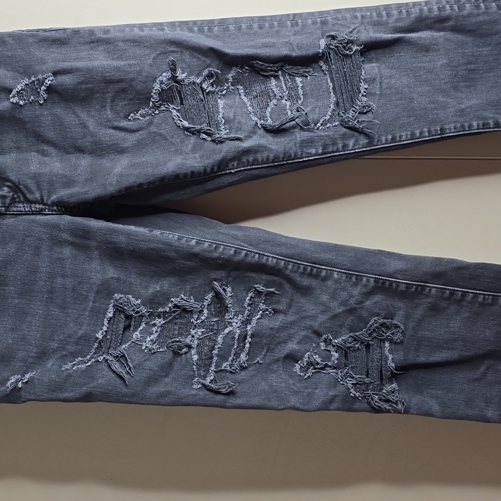 American Eagle Skinny Next Level Flex Distressed Gray Jeans W26 L30 - Picture 3 of 7